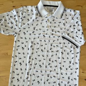 Men’s White Polo Shirt with Palms